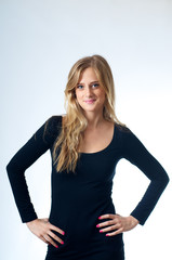 Young Blond Girl In Black