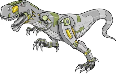 Foto op Plexiglas Robot Tyrannosaurus Dinosaur Vector Illustration © Blue Foliage