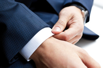 Closeup of businessman hands