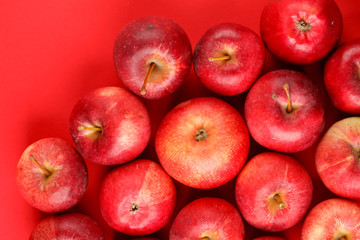 background with fresh red apples