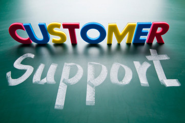 Fototapeta na wymiar Customer support, colorful words