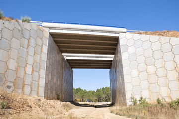 Wildlife crossing. Picture taken in A-15 motorway, Soria, Spain
