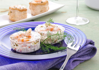 Antipasto di gamberi in gelatina