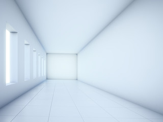 Obraz na płótnie Canvas Empty white corridor