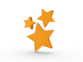 3d Icon Weihnachtssterne orange