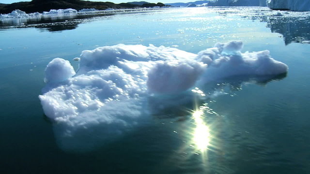 Drifting by Chunks of Broken Ice from Glaciers