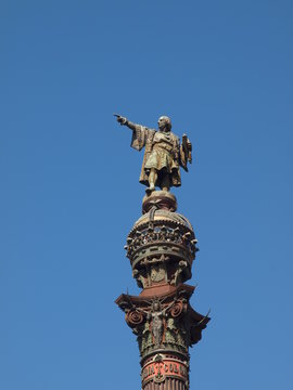 Column of Christopher Columbus in Barcelona.