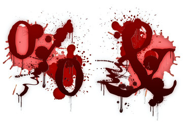 Obraz na płótnie Canvas blood fonts the letter