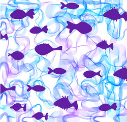 Abstract background with fish