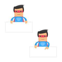 set of funny cartoon superhero