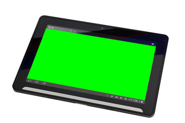 Modernet Tablet PC freigestellt,Greenscreen