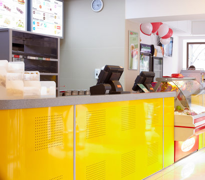 Interior of a fast food restaurant