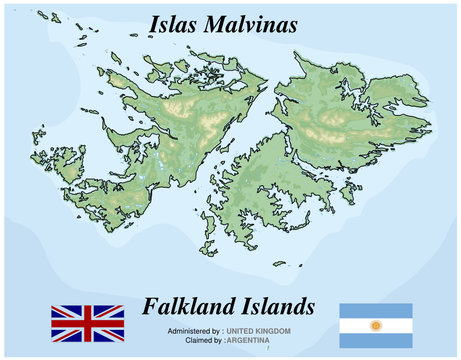 Malvinas Falkland Emblem Map Flag