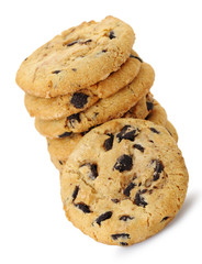 A stack of chocolate chip cookies