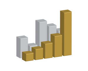 Fototapeta premium GOLD-SILVER GRAPH - path is included