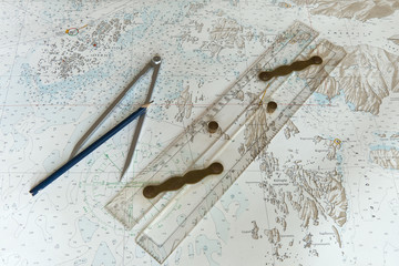 Parallel Ruler on Nautical Chart