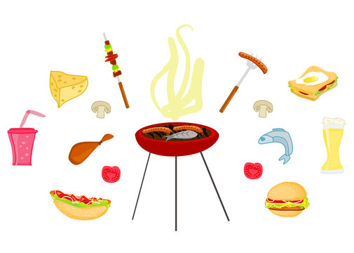 Barbecue icon set
