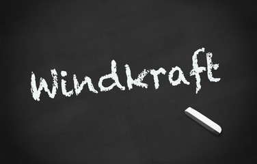Obraz premium Kreidetafel Windkraft
