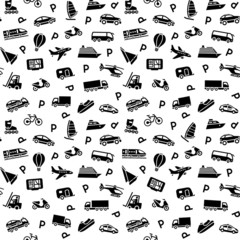 Seamless background, transport icons, wallpaper