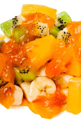 chopped tropical fruits