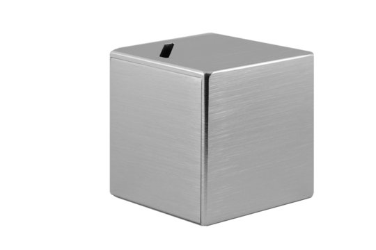 Metallic Moneybox isolated on white