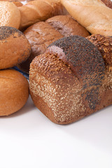 Breads isolated on white background