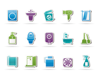 Bathroom and toilet objects and icons