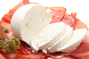 mozzarella e prosciutto crudo