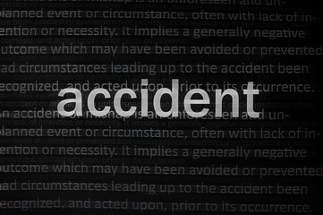 Obraz premium Typed text Accident on paper