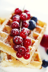 waffles with fresh berries