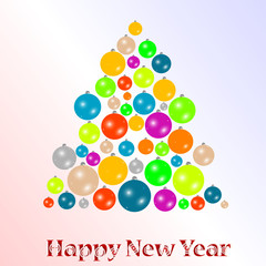 2012 New year background with christmas tree from balls