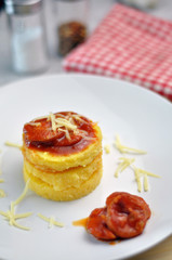Polenta with sausage sauce