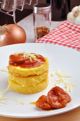 Polenta with sausage sauce