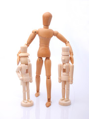 Soldats de noël avec mannequin de bois