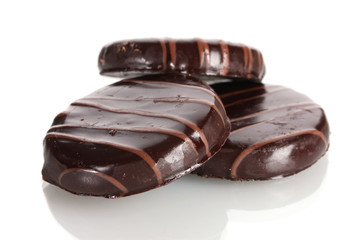 Сhocolate cookies isolated on white