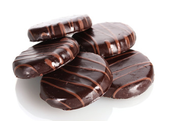 Сhocolate cookies isolated on white