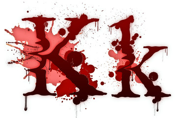 Blood fonts the letter K