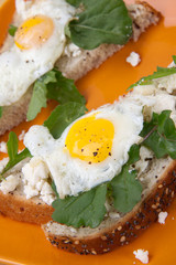 Open-Faced Sandwich with Fried Egg