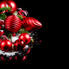 Christmas and New Year Border  on  black