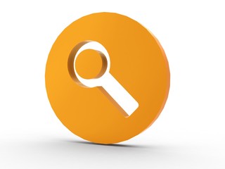 3d Icon Lupe orange