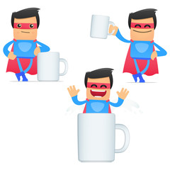 set of funny cartoon superhero © artenot