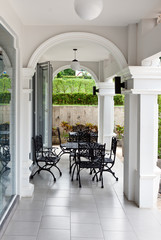 errace with wrought tables