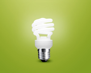 glowing Light bulb idea on green background - 37717448