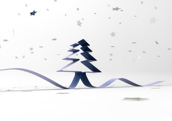 Elegant design of a Christmas tree shaped ribbon