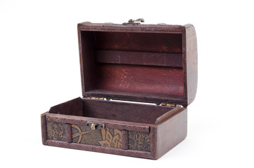 Шкатулка для драгоценностей на белом фоне