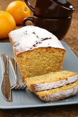 Almond cupcake on a platter.