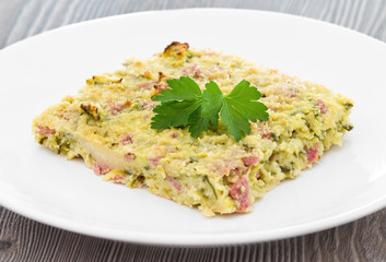 Courgette pie.