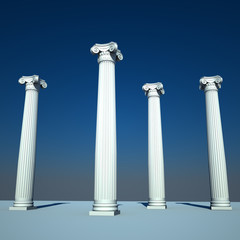 Classical style columns in ionic order