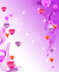 Beautiful abstract background with hearts