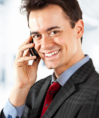 Businessman talking at the phone